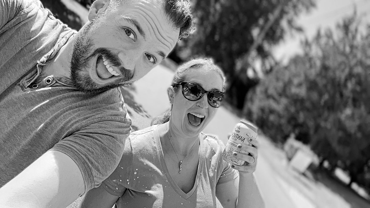 Thea Landen and John B. at a book event